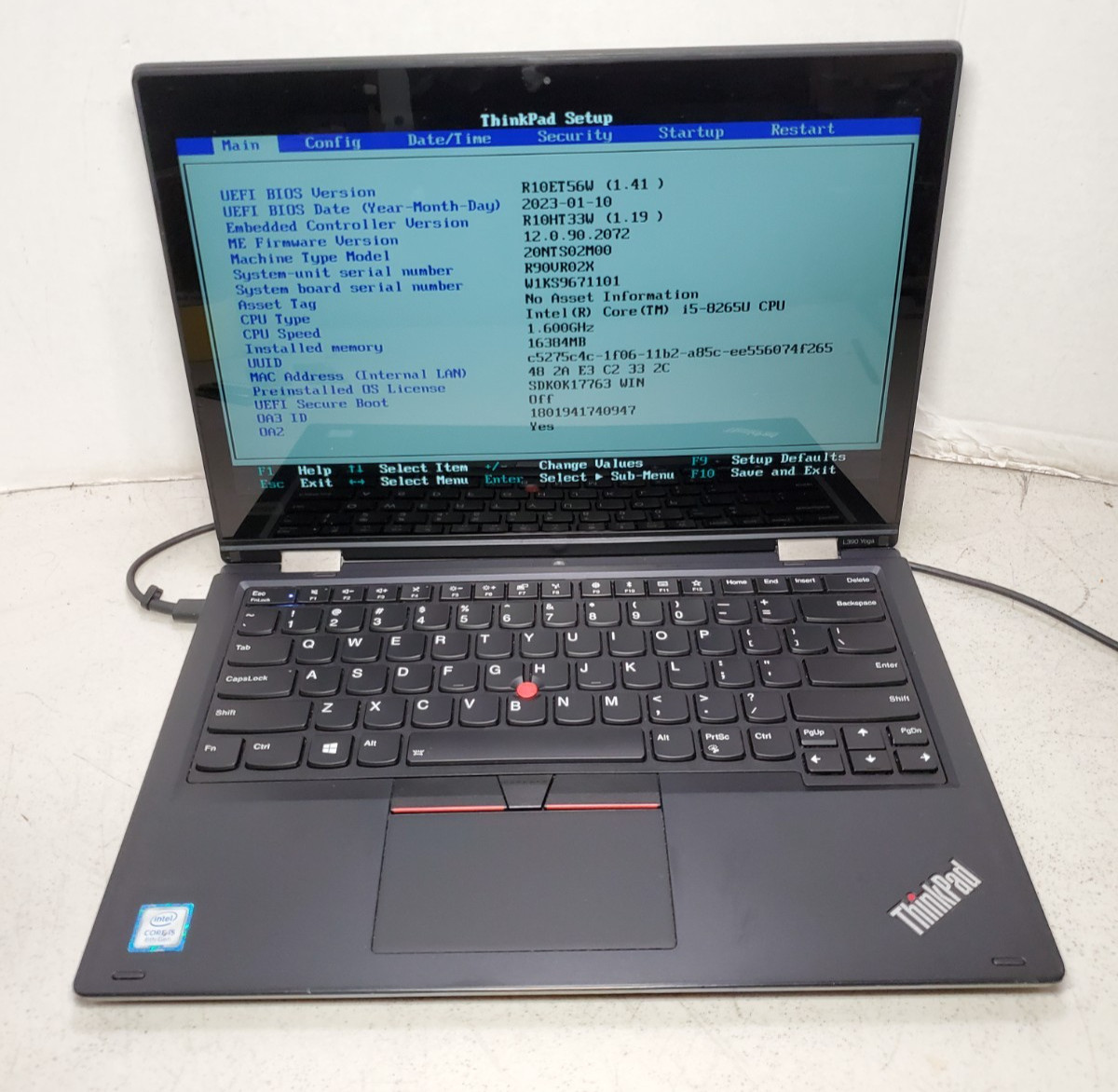 Lenovo ThinkPad Yoga L390 Intel Core i5-8265U 8GB RAM No SSD/OS! #69
