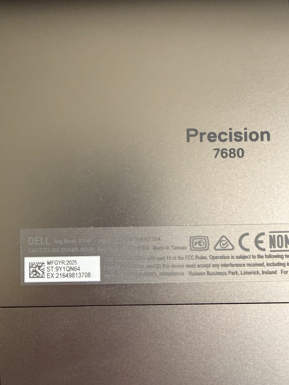 Dell Precision 7680 Laptop 16″ Intel Core I7-13850HX 5.3GHz NVIDIA RTX 3500 (S13