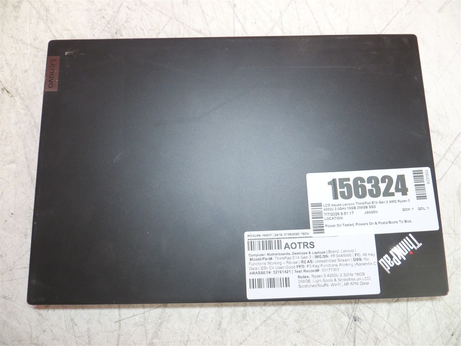 LCD Issues Lenovo ThinkPad E14 Gen 2 AMD Ryzen 5 4500U 2.3GHz 16GB 256GB SSD