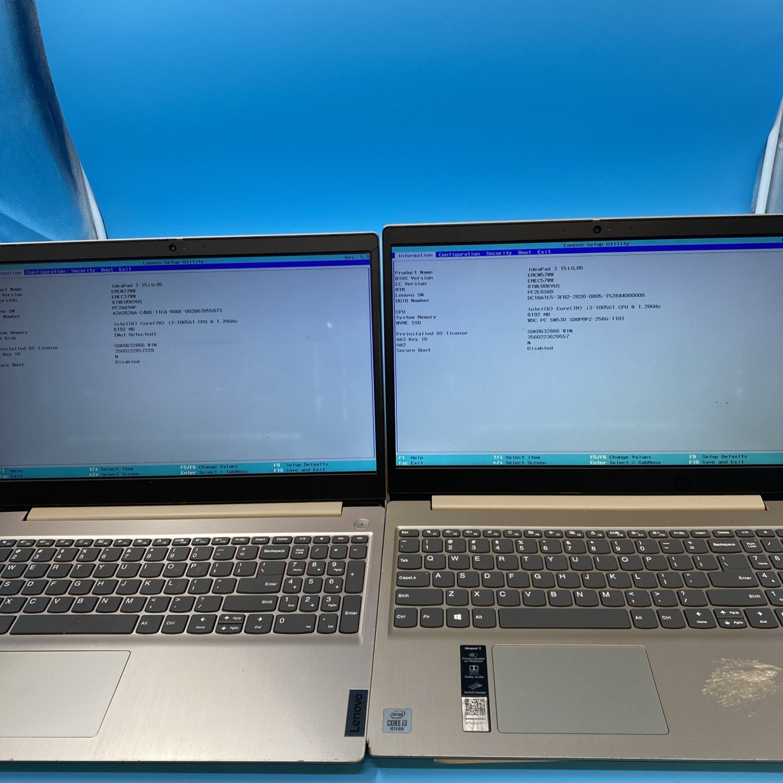 (LOT OF 18) Lenovo IdeaPad 3 81WE | i3-1005G1 | 8GB RAM | 256GB **READ** | NO OS