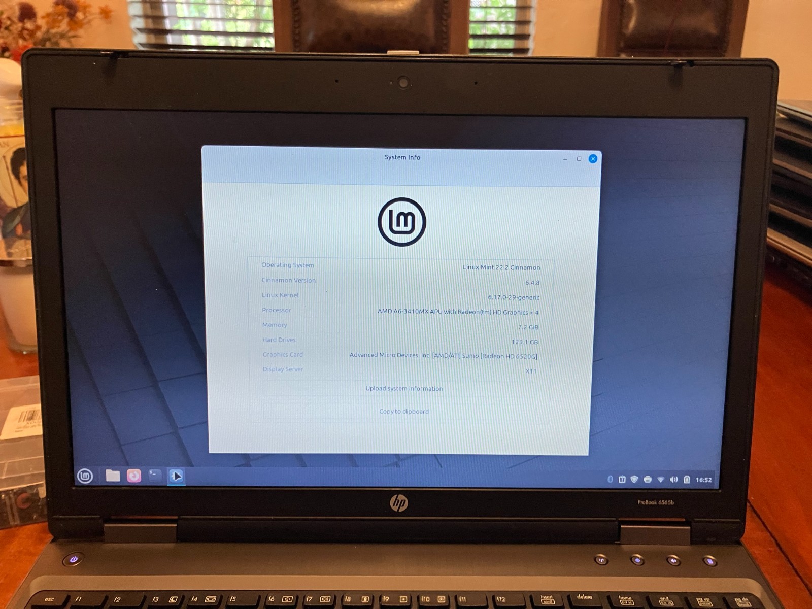 HP ProBook 6565b Laptop 15.6″ AMD A6 1.6GHz 8GB RAM 120GB SSD Linux Mint Wifi BT