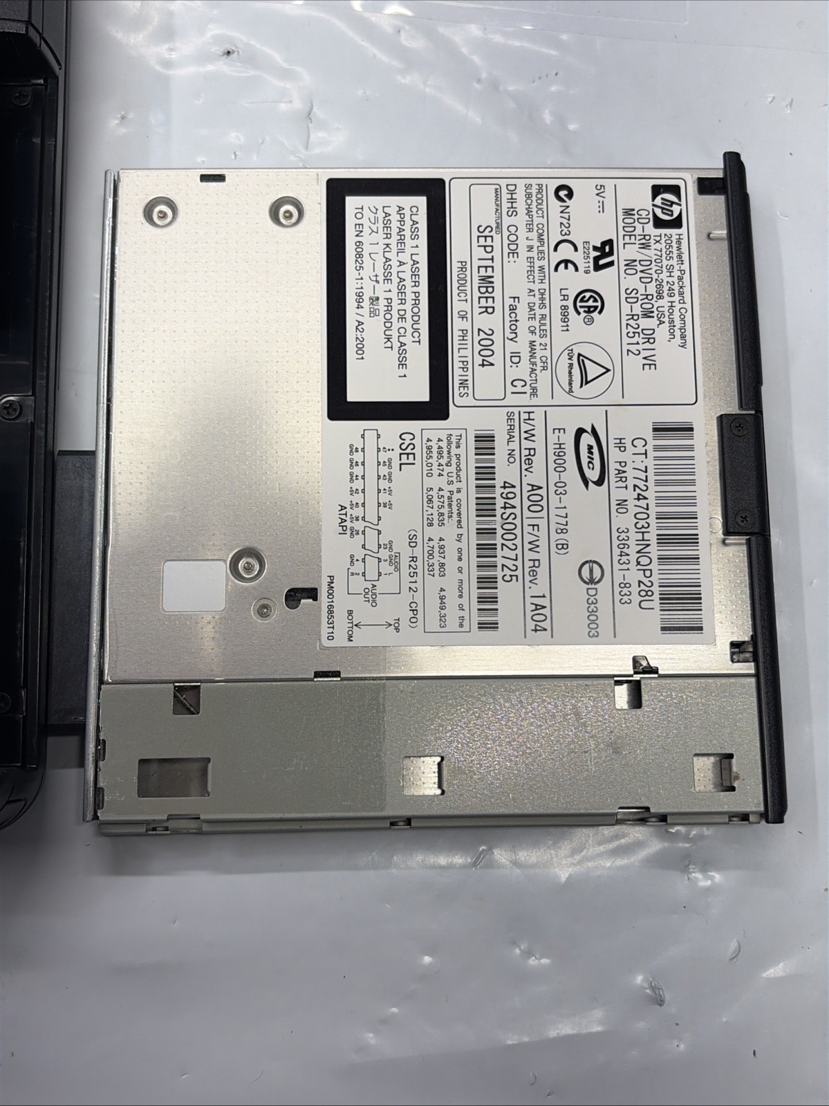 HP Compaq nc6000 Anatel T60M283.00 for Parts Or Repair, untested AS-IS condition