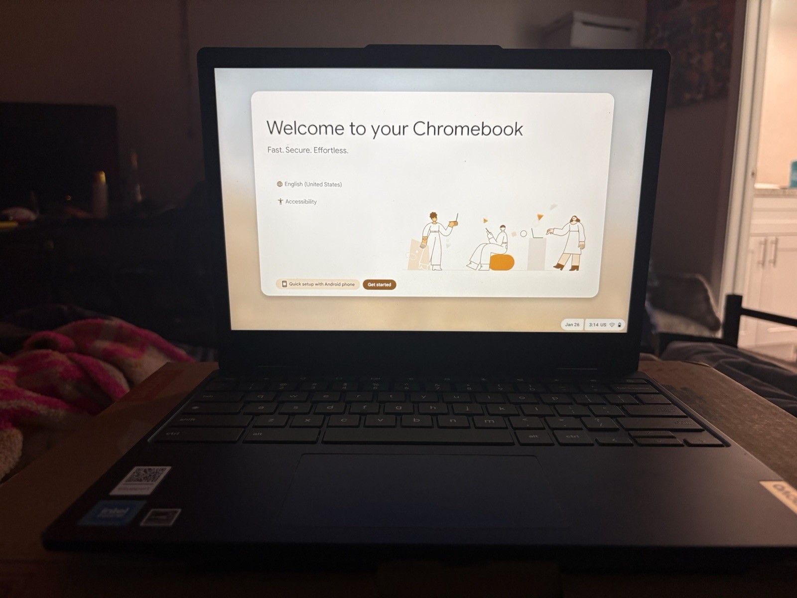 Lenovo Chromebook 12.2in Intel Atom Quad 64GB SSD UHD 600 FHD Blue