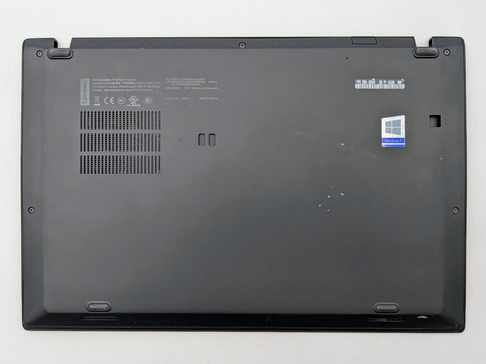 Lenovo ThinkPad X1 Carbon 6th Gen I5-8350U Backlit Motherboard Palmrest *READ*
