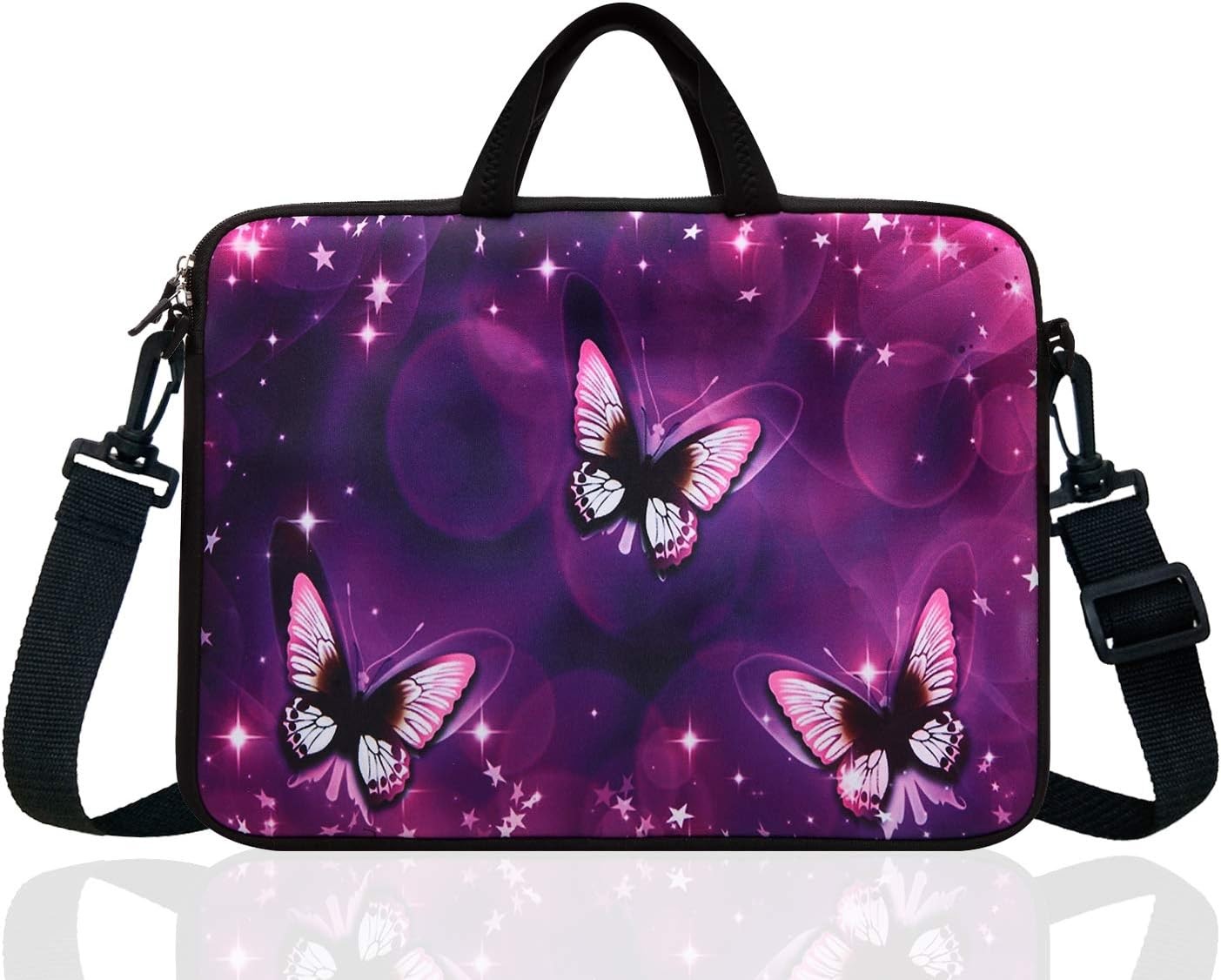 Sleeve for 17-Inch to 17.3-Inch Neoprene Laptop with Shoulder Messenger Bag