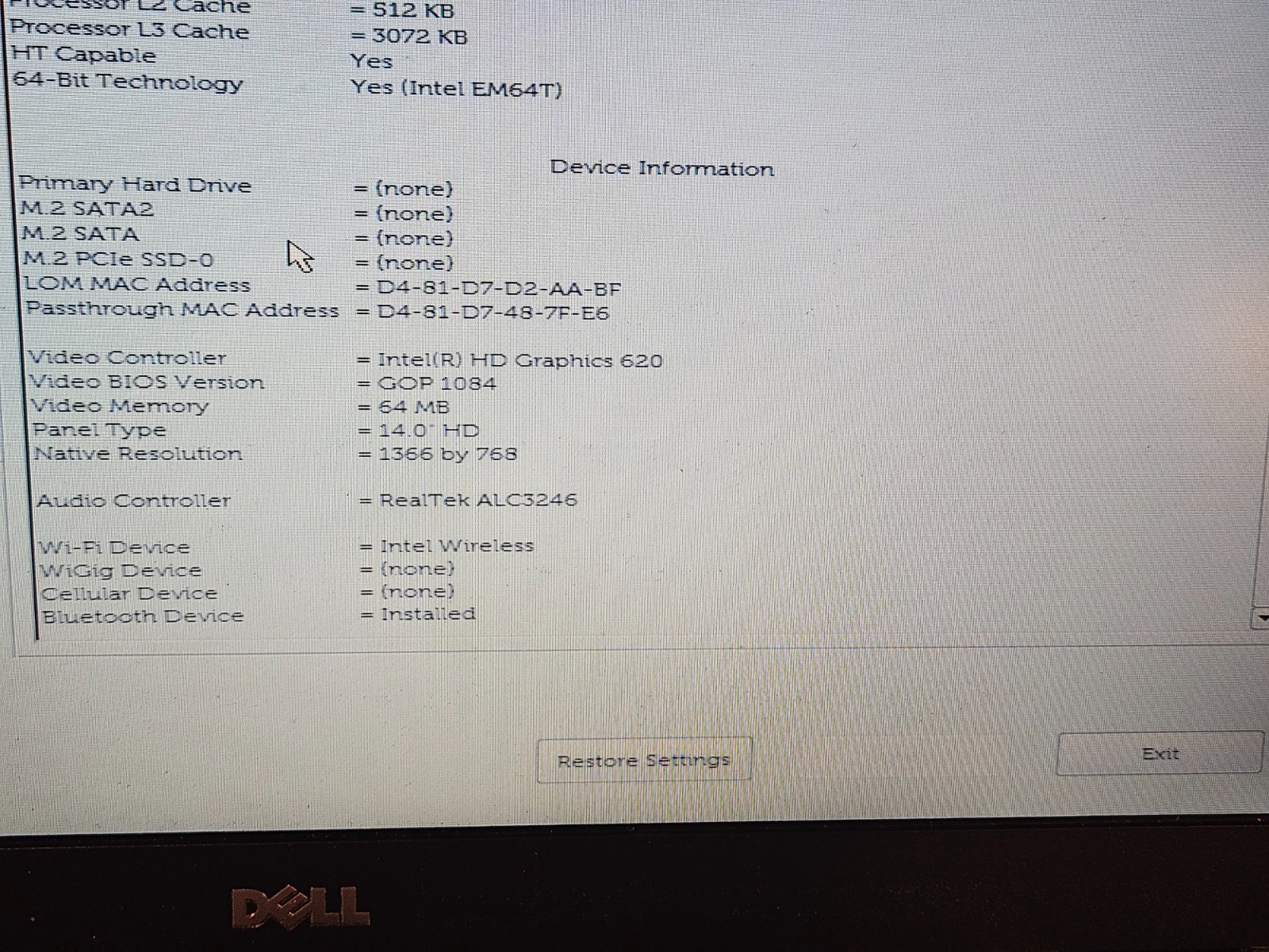 Dell Latitude 5480 14″ Core i5-7200U 2.5 GHz 8 GB DDR4 RAM No SSD No OS No AC