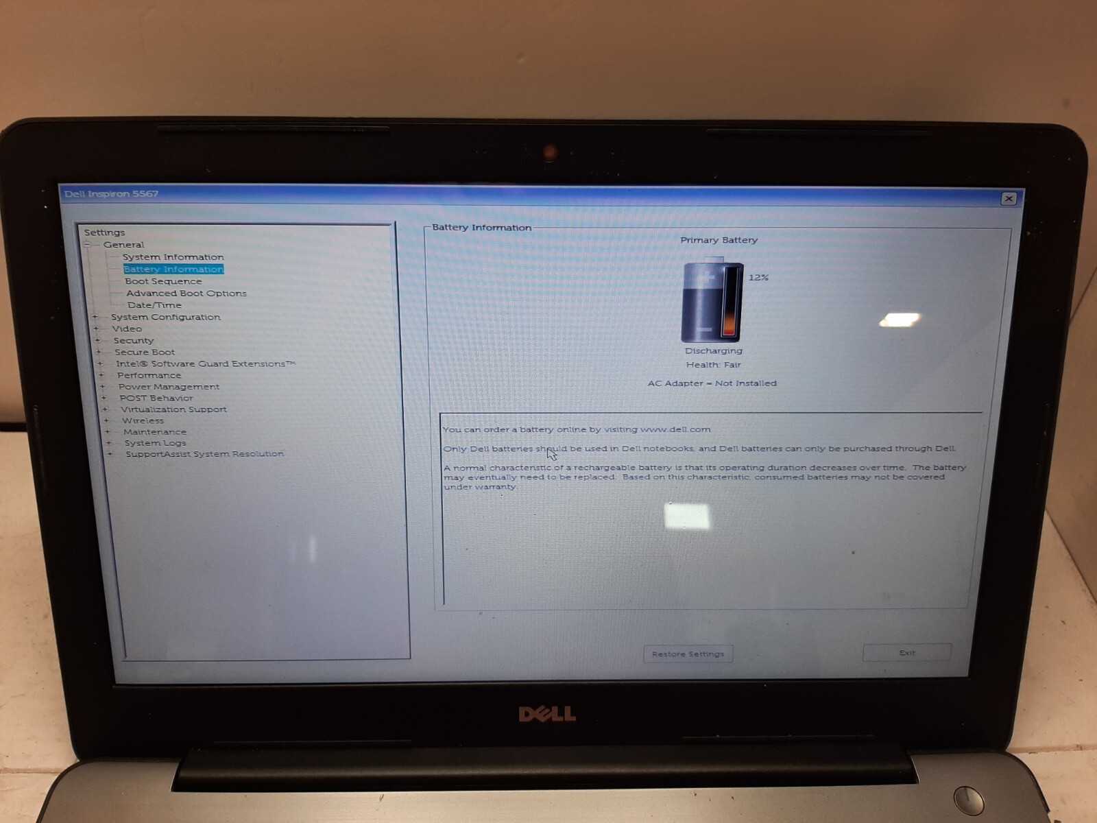Dell Inspiron 5567 15.6″ Laptop i5-7200U 8GB RAM NO SSD/OS. #97