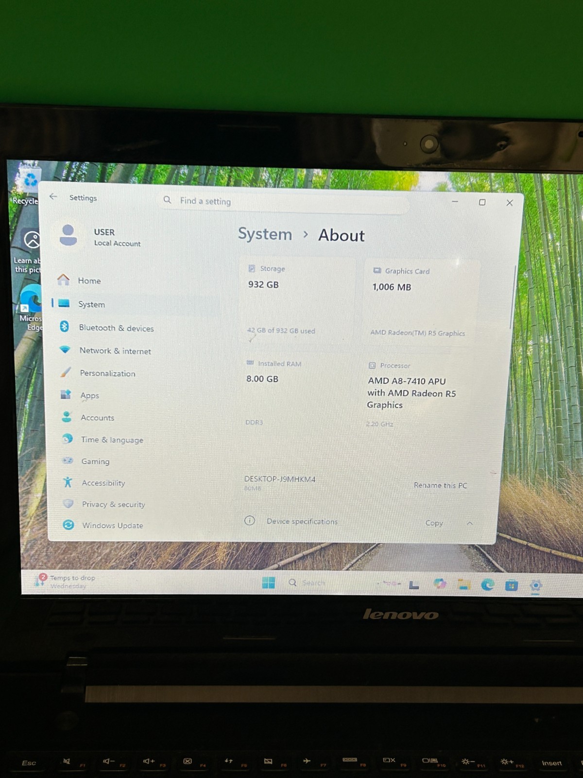 Lenovo G51-35 Laptop AMD A8-7410 2.2GHz 8GB RAM 1TB SSD Radeon R5 Win 11 Pro