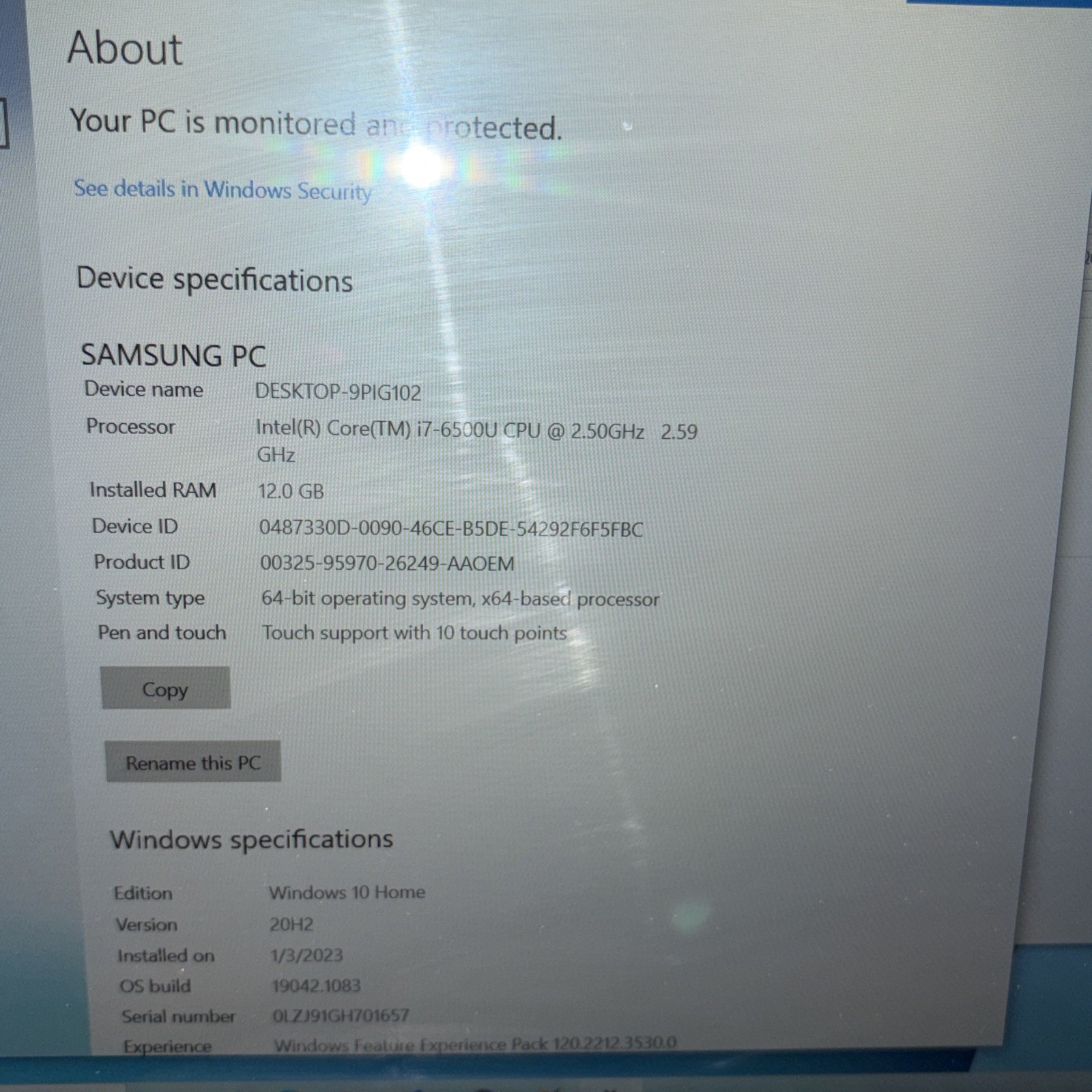 Samsung Notebook 7 Spin Laptop Intel Core i7-6500U 12GB 250 GB Win 10 Home