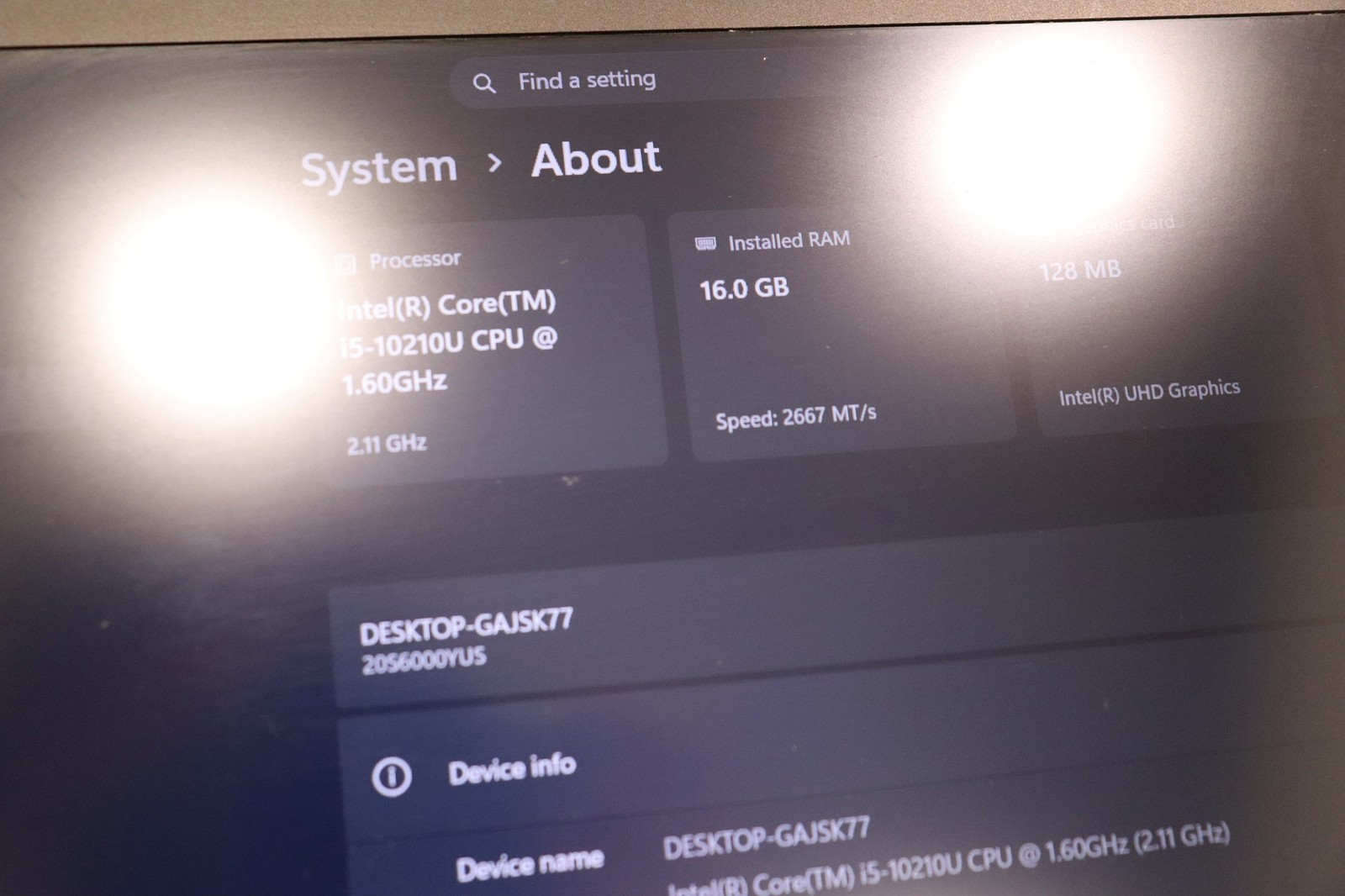 Lenovo ThinkPad T15 G1 15.5″ i5-10210U 16GB 256GB NVMe W11P – Defective Keyboard