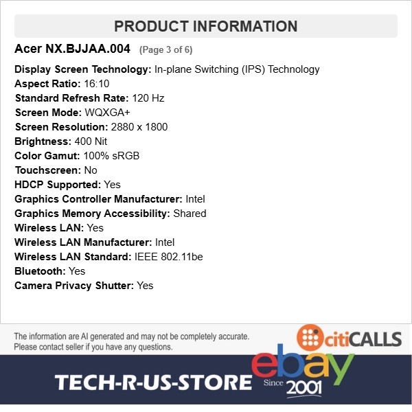 Acer NX.BJJAA.004 TravelMate P6 14 AI Copilot+ Ultra 7 268V 32GB 1TB SSD W11P