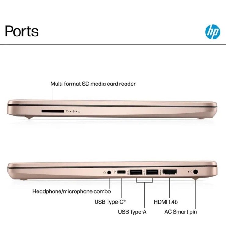 HP – 14″ Laptop – Intel Processor N150 – 4GB Memory – 128GB UFS – Pale Rose Gold