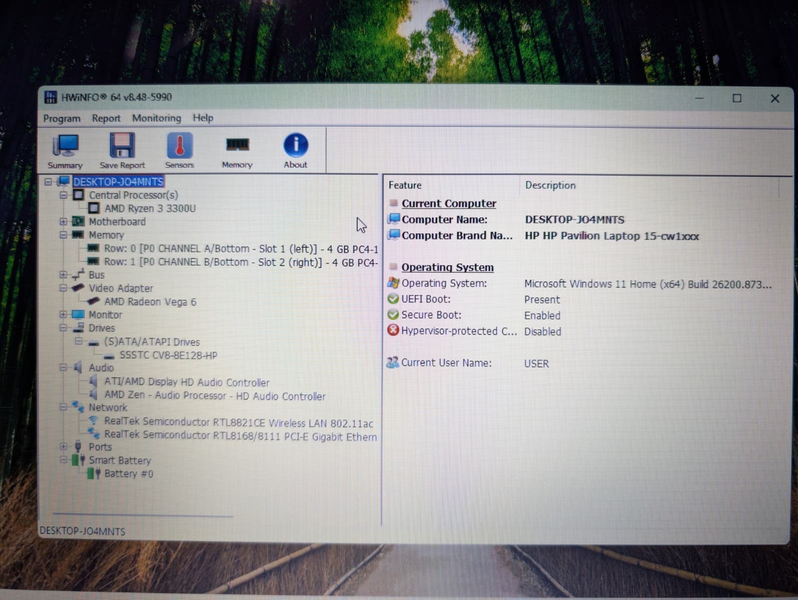 15.6″ HP Pavilion 15-CW1 | AMD Ryzen 3 3300U 8GB RAM 128GB SSD | Windows 11 Home