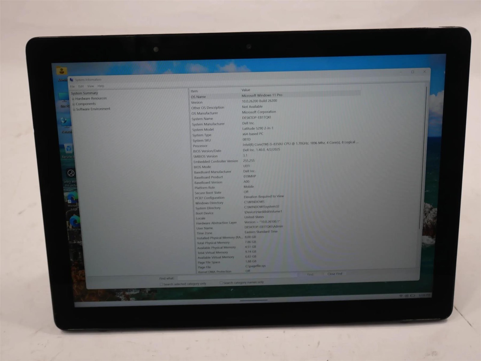 Dell Latitude 5290 2-in-1 Core i5-8350U 1.7GHz 8GB 128GB Touch Screen