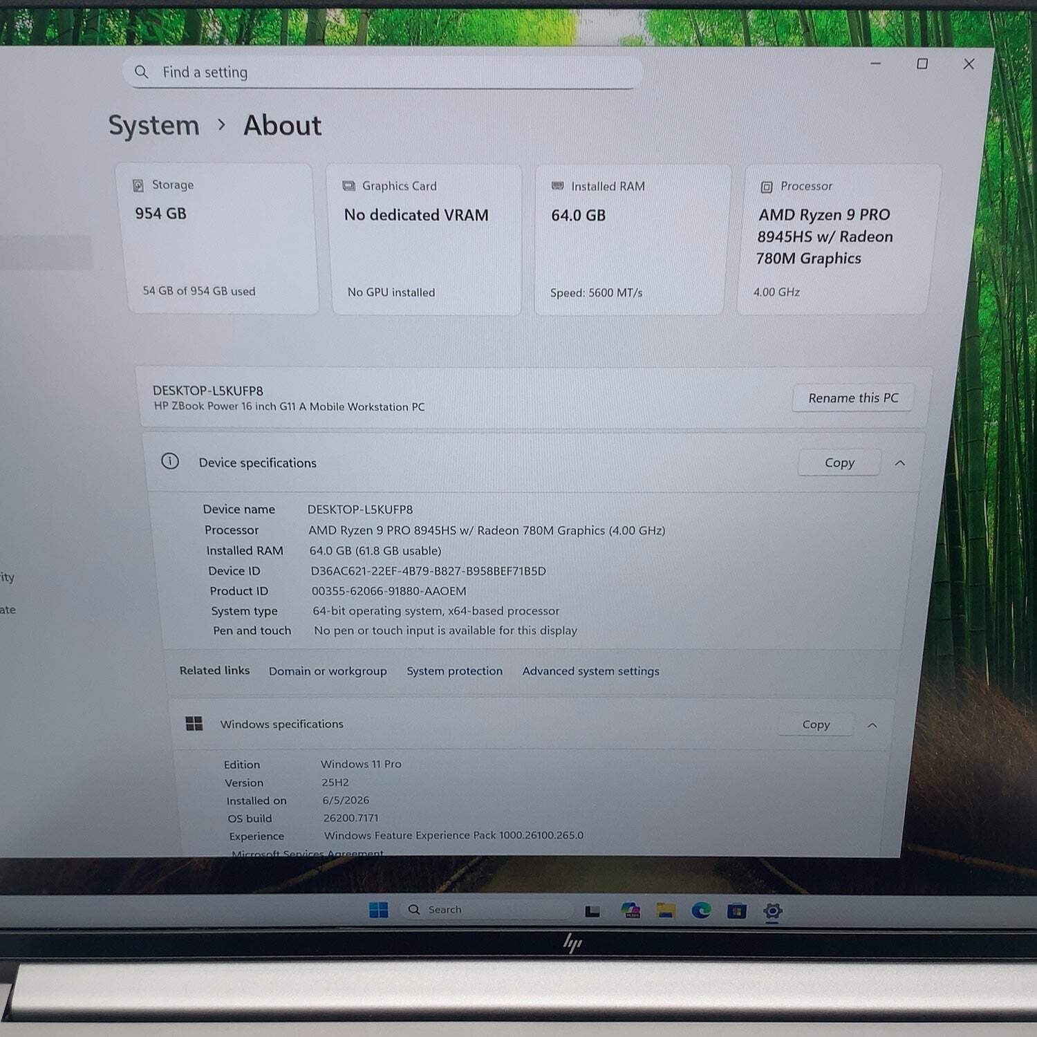 HP ZBook Power 16 inch G11 A 16″ Ryzen 9 Pro 8945HS 4.0GHz 64GB RAM 1TB SSD