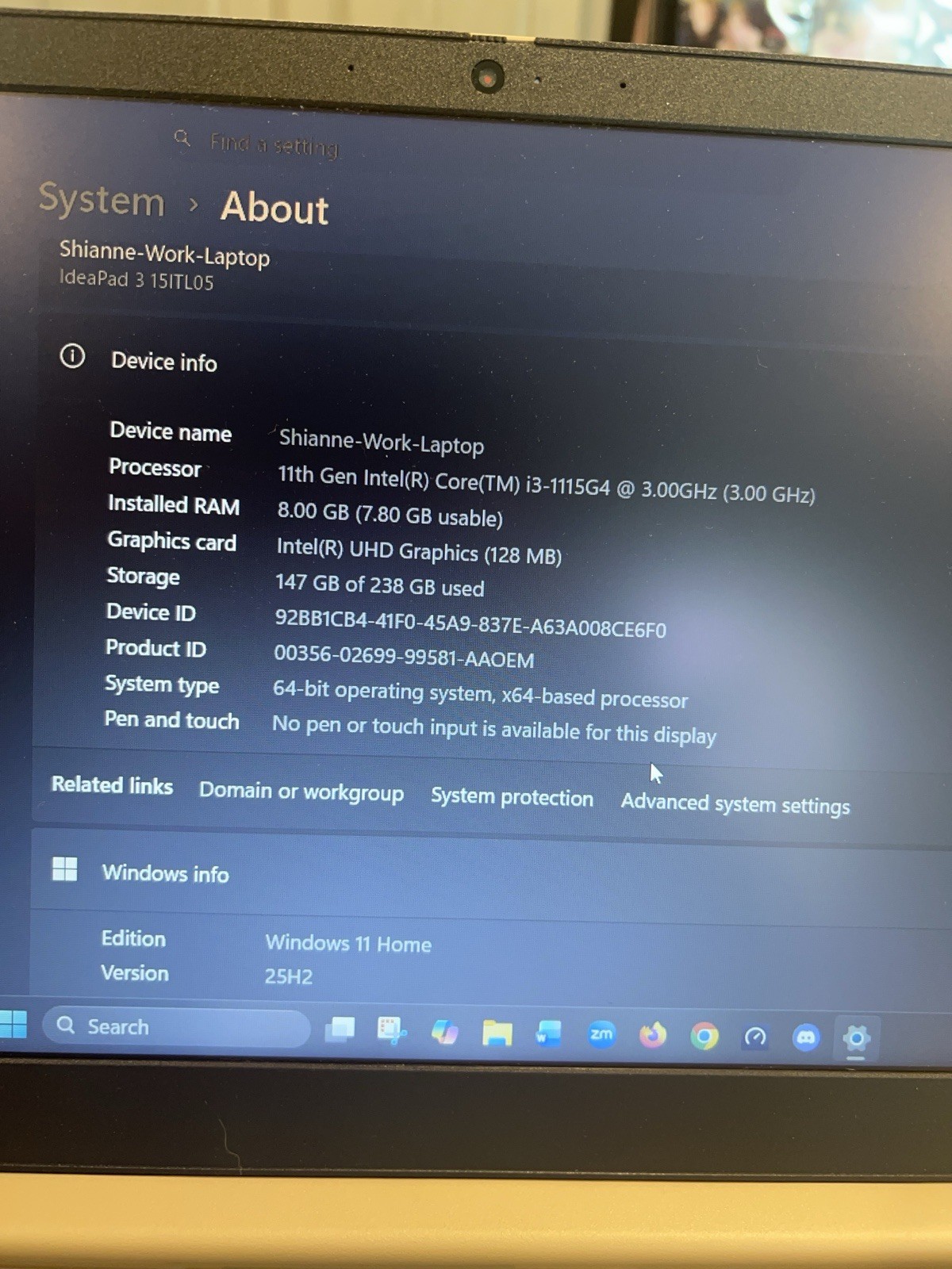 Lenovo IdeaPad 3 15.6″ Touchscreen Laptop