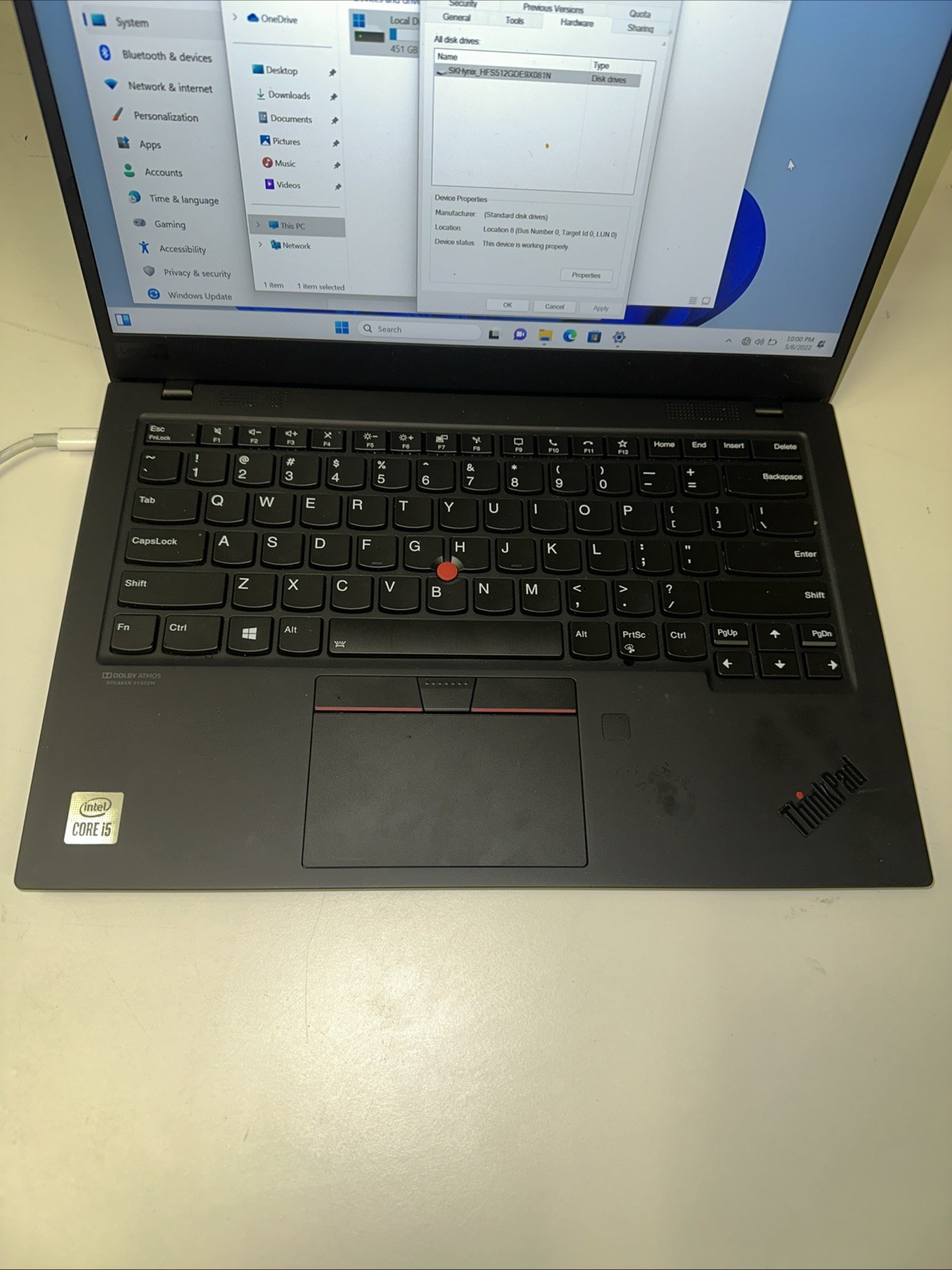 Lenovo ThinkPad X1 Carbon Gen 8 14″ FHD i5-10210U 16GB 512GB SSD Windows 11 Pro