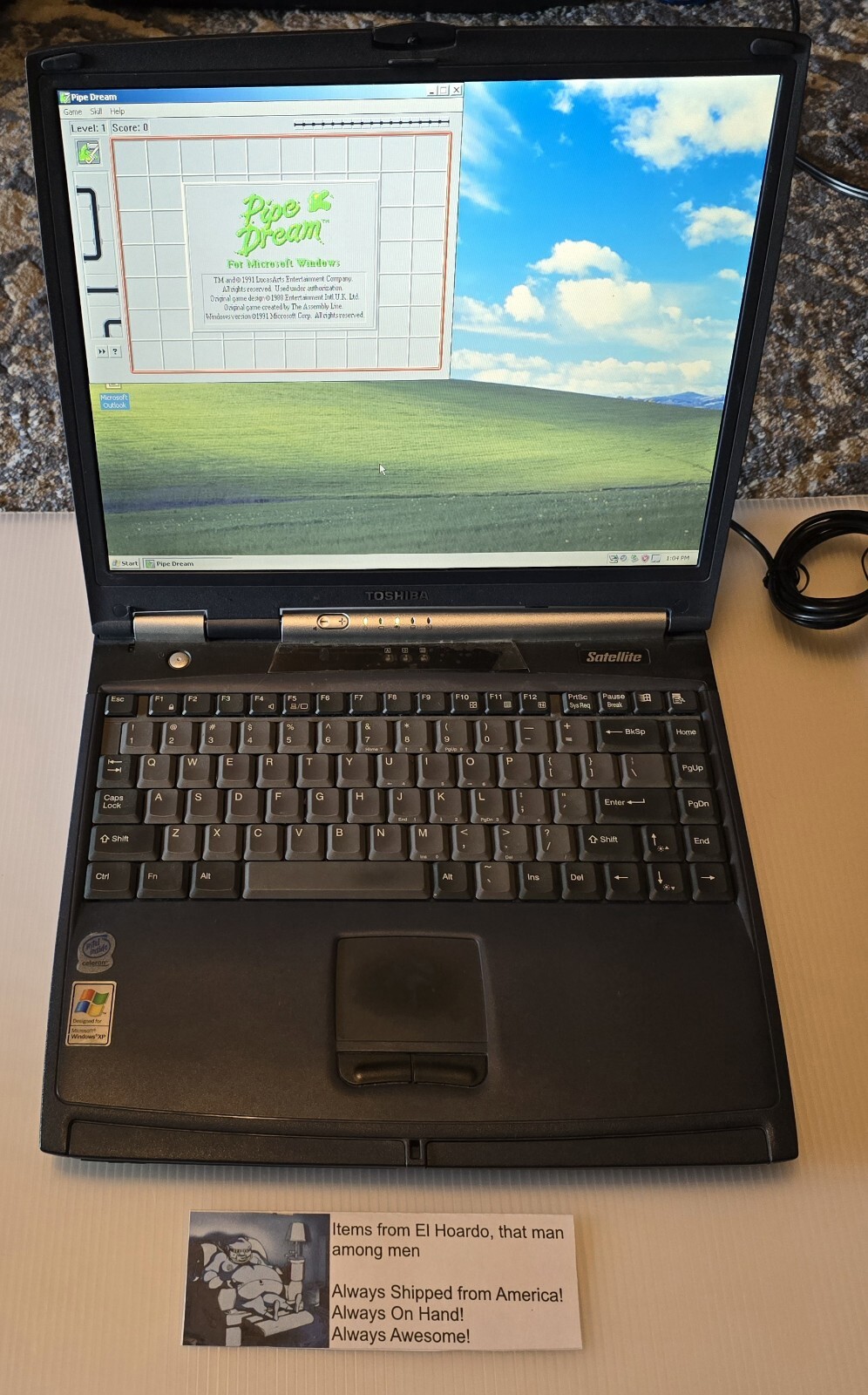 Toshiba Satellite 1000-S157 30GB HDD, 768MB RAM, Celeron 1GHZ READ