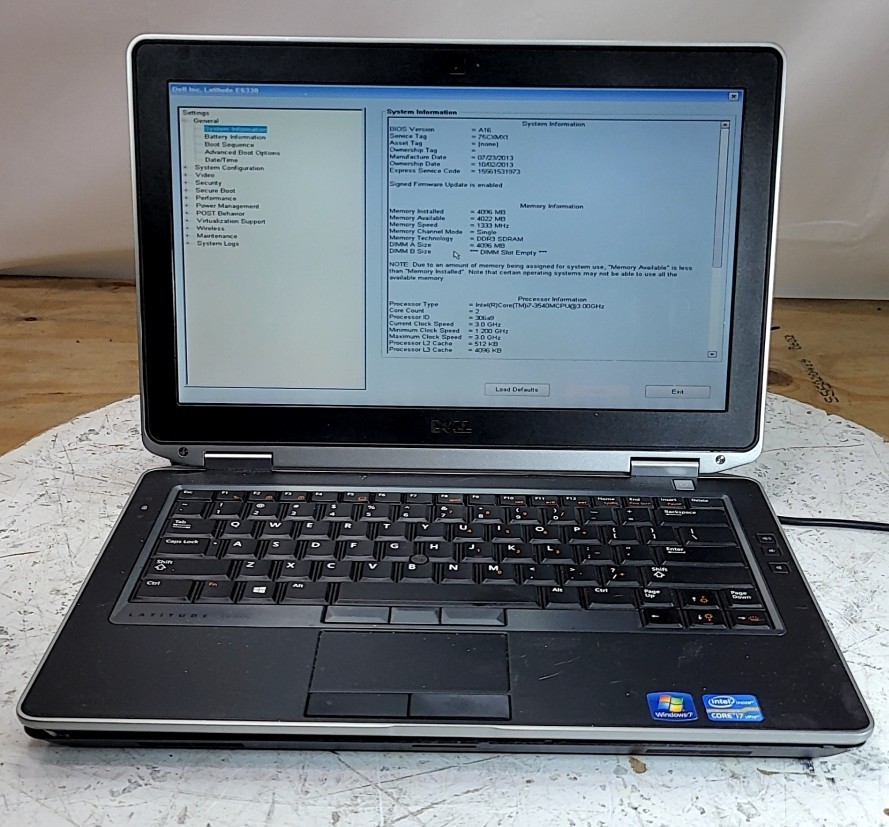 Dell Latitude E6330 13.3″ Laptop Core i7-3540M 4GB SEE NOTES