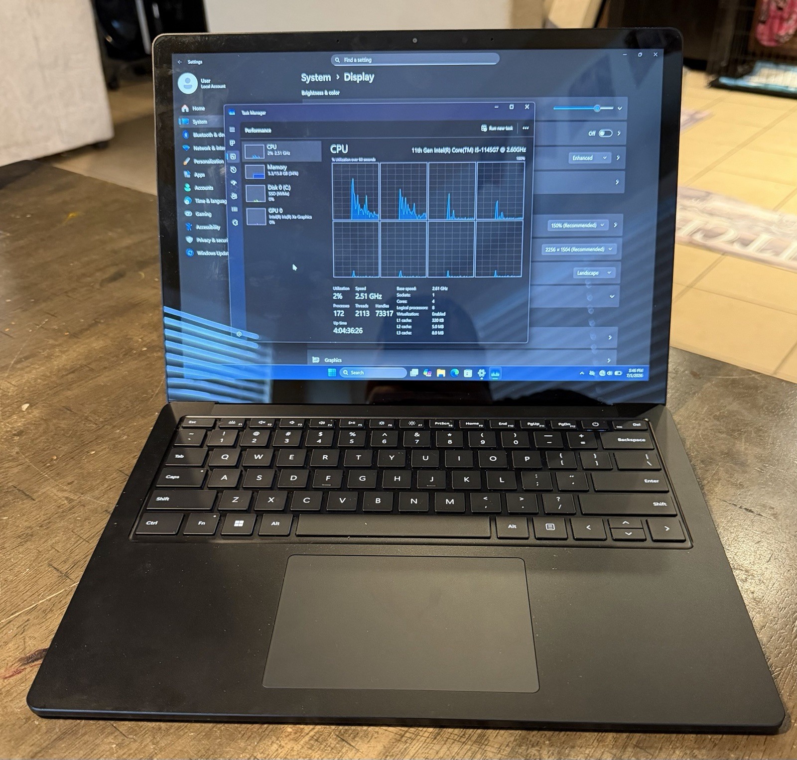 Microsoft Surface Laptop 5 1951 13″ INTEL Core i5-1145G7 16GB RAM 512GB NVME BK