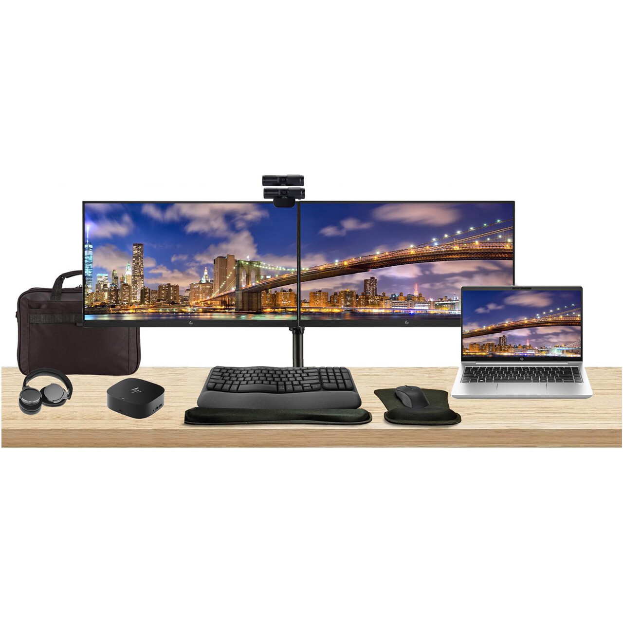 HP ProBook 440 G10 14″ i7, 16GB RAM, Bundle with 2 x EliteDisplay 24″ Monitors