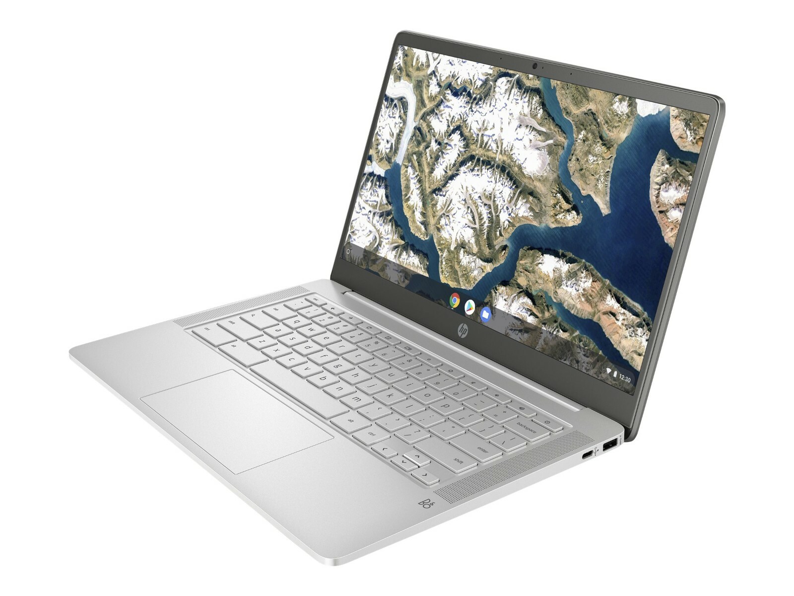 HP 14a-na0020nr 14 inch (32GB, Intel Celeron, 1.10GHz, 4GB) Chromebook – White –