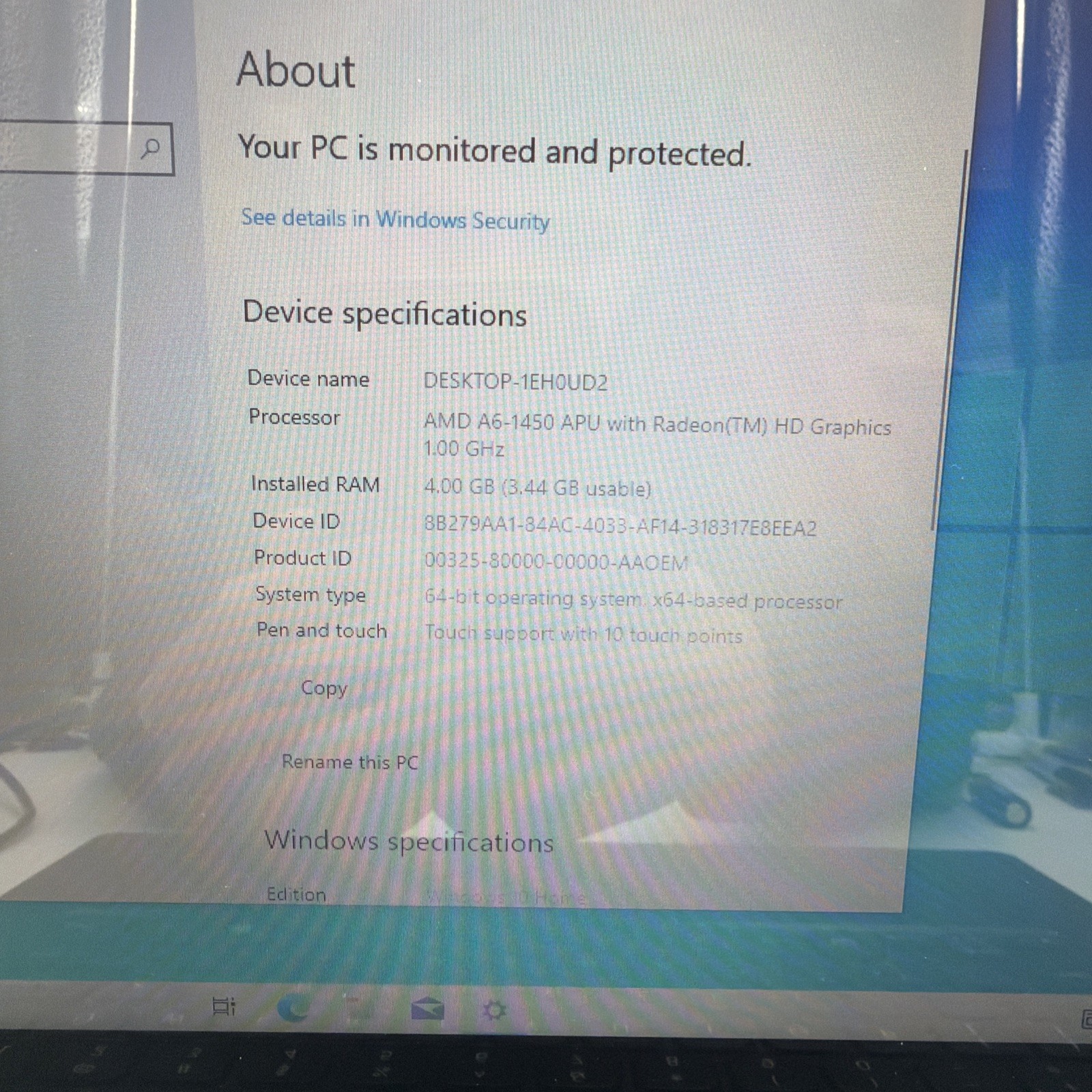 Dell Inspiron 3135 AMD A6-1450 1GHz 4GB RAM 120GB SSD 11.6″ Touch (L59)