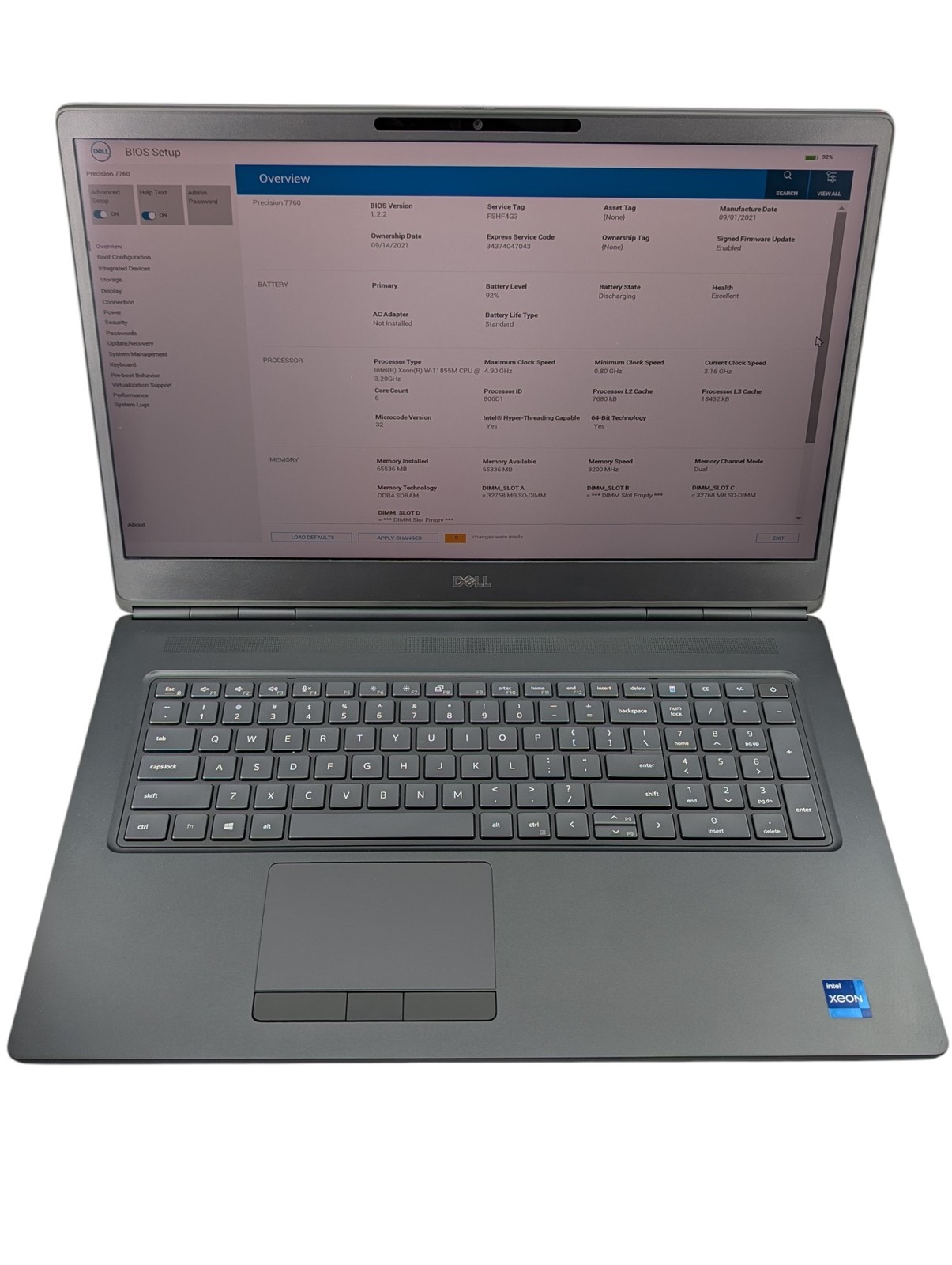 Dell Precision 7760 Xeon(R) W-11855M 64GB RAM 1TB SSD – Grade B Low Battery