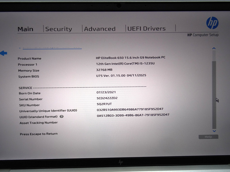 HP EliteBook 650 G9 Laptop i5-1235U 3.9GHz 32GB 1TB SSD Win11 COA Grade C