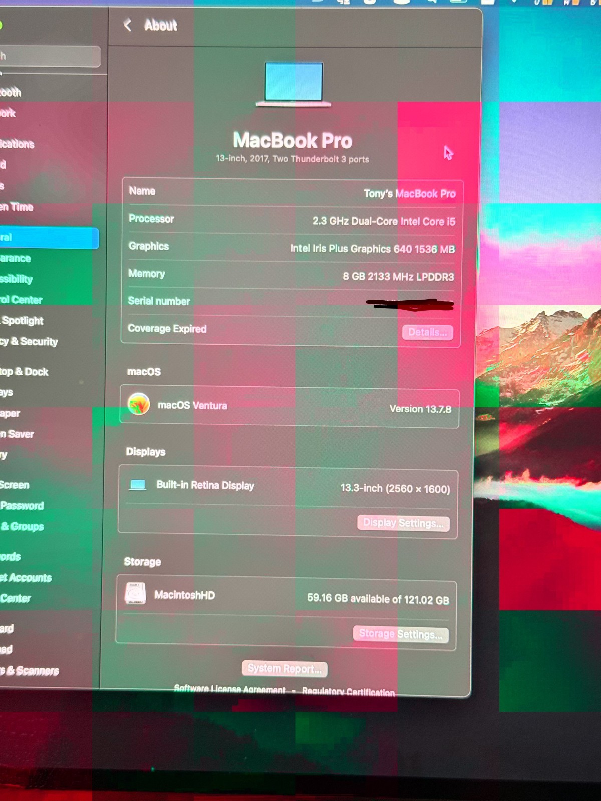 Apple MacBook Pro 13″ 8GB 128GB (Mid 2017) i5-7360U No Touch Bar Silver