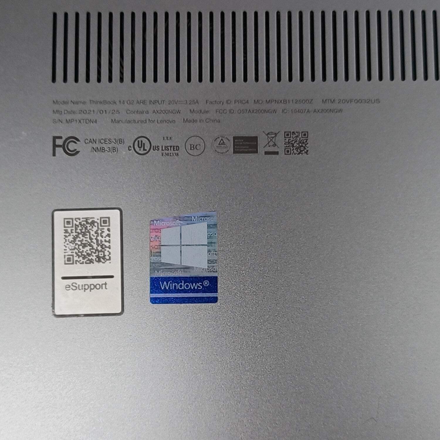 Broken Lenovo 20VF MP1XTDN4 14″ Ryzen 7 4700U 2.0GHz 16GB RAM 256GB SSD Read