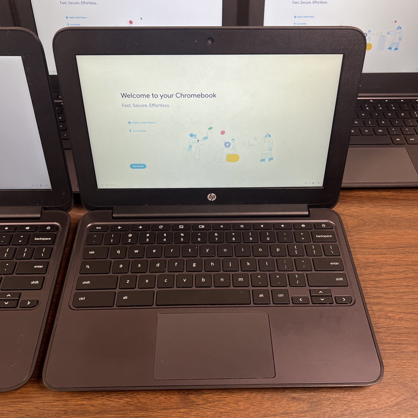 Lot Of 5 HP Chromebook 11 G5 EE | Celeron N3060 1.6GHz CPU | 4G Ram | 16G eMMC
