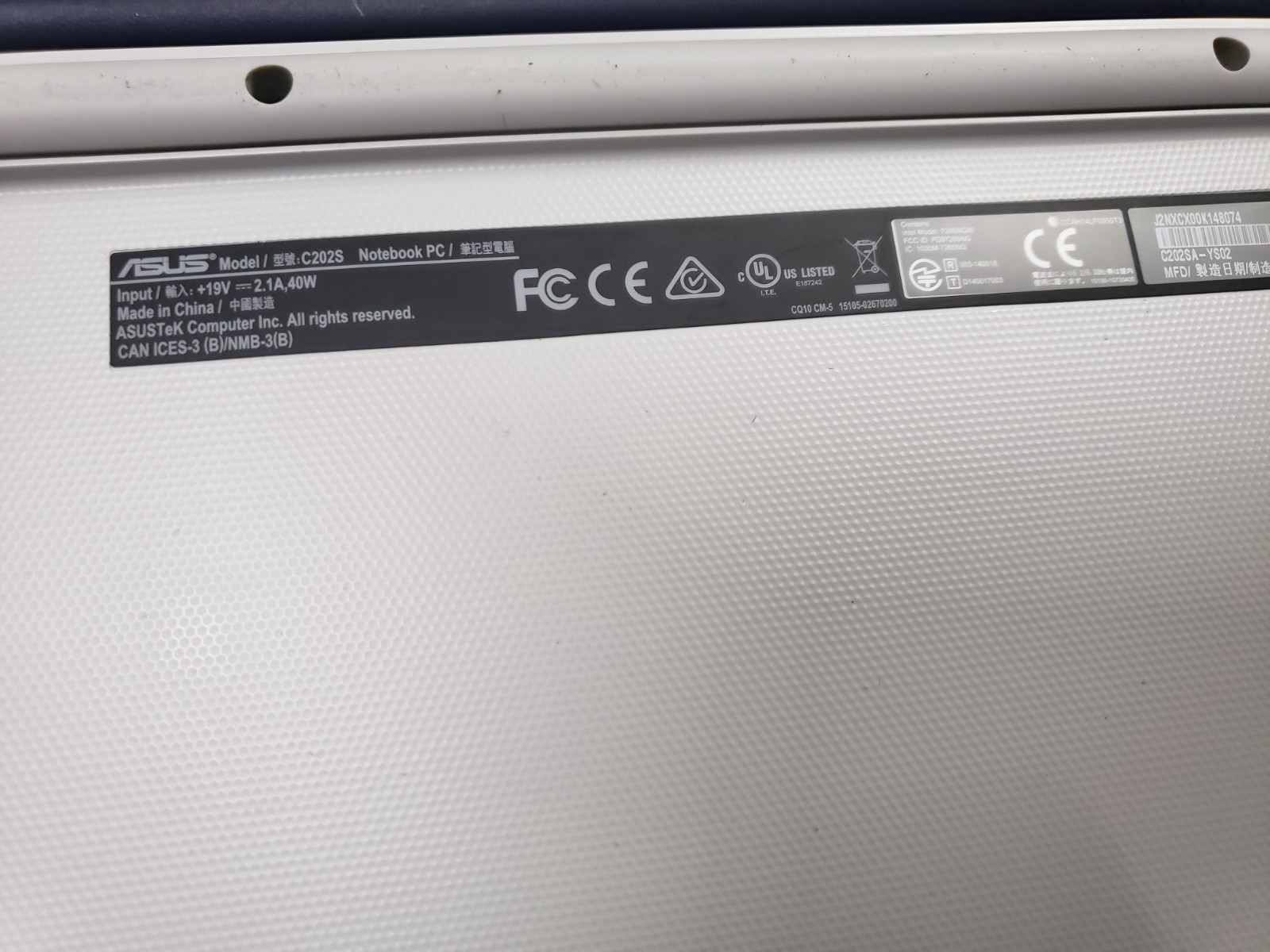 Samsung XE303c12 cb, Asus C202S cb, Asus eepc seashell series for parts only