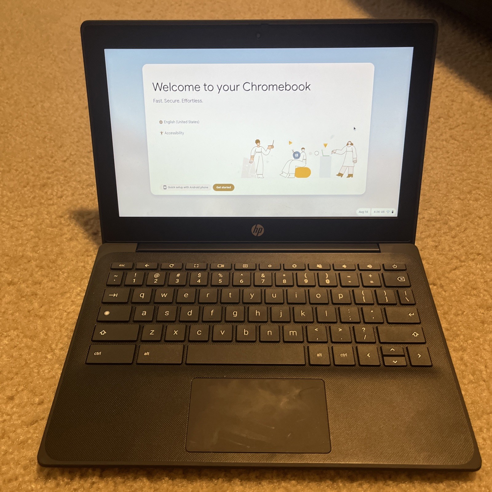 HP ChromeBook 11.6″ (32GB HDD, AMD A4, 2.40 GHz, 4GB) Laptop – Black…