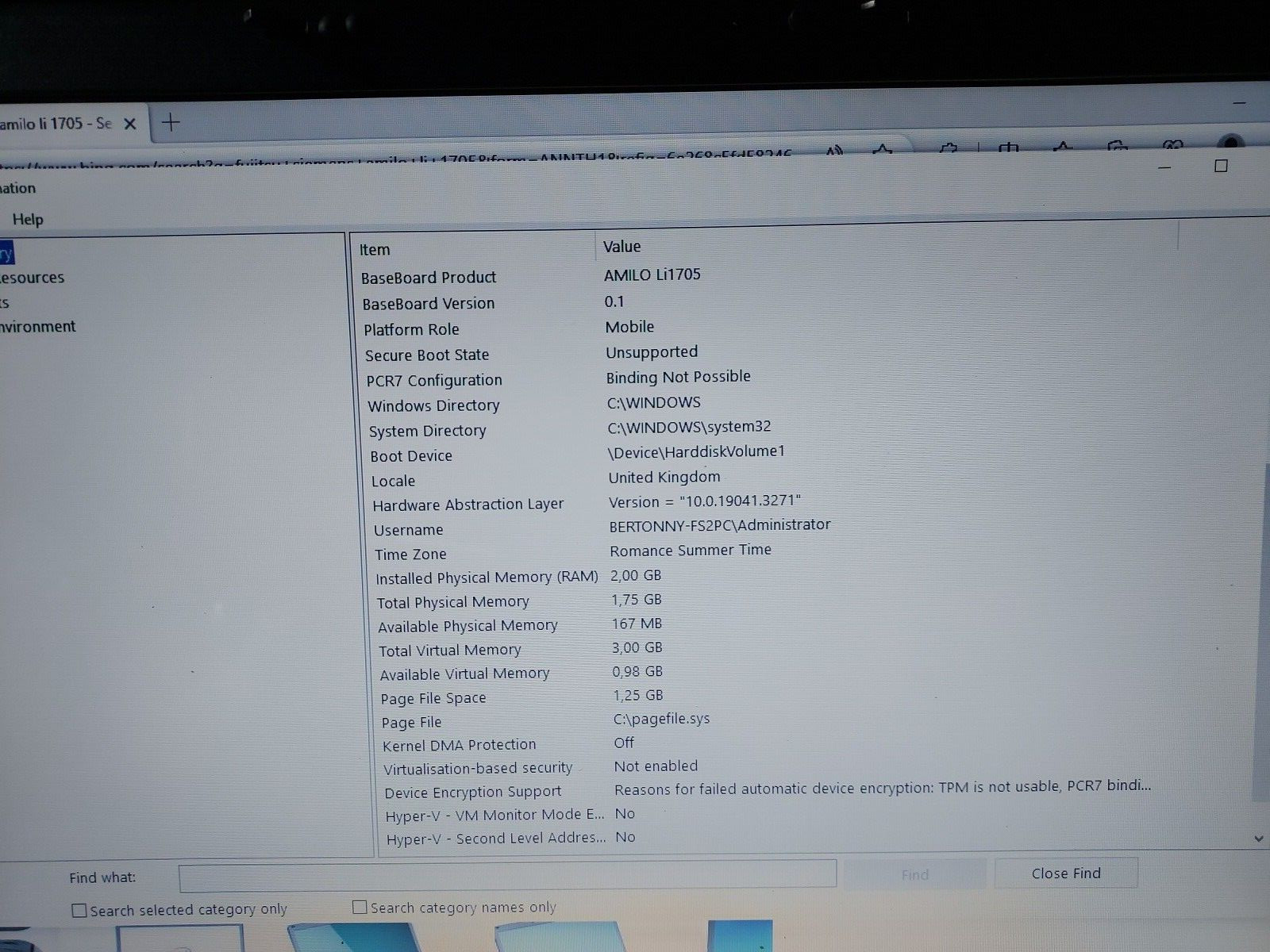 Fujitsu Siemens Amilo LI 1705 Laptop