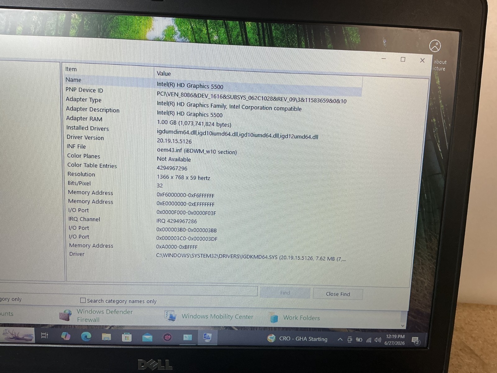 Dell latitude E5550 laptop core i7-5600U 2.60GHz 8GB Ram Windows 10 Pro
