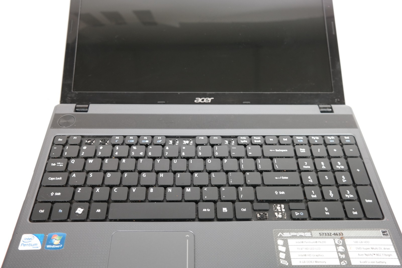 Acer Aspire 5733Z-4633 15.6″ Intel Pentium P6200– 4GB RAM – 500GB HDD – No Power
