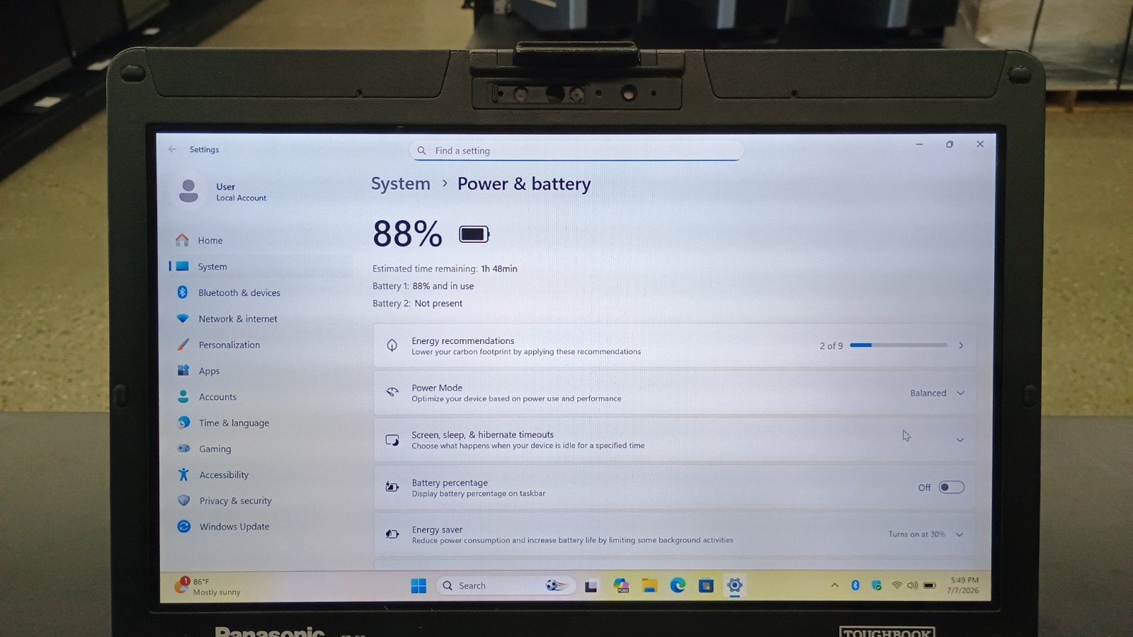 Panasonic Toughbook FZ-55 i7-8665U 1.90Ghz – 16GB RAM – 512GB SSD – Touch
