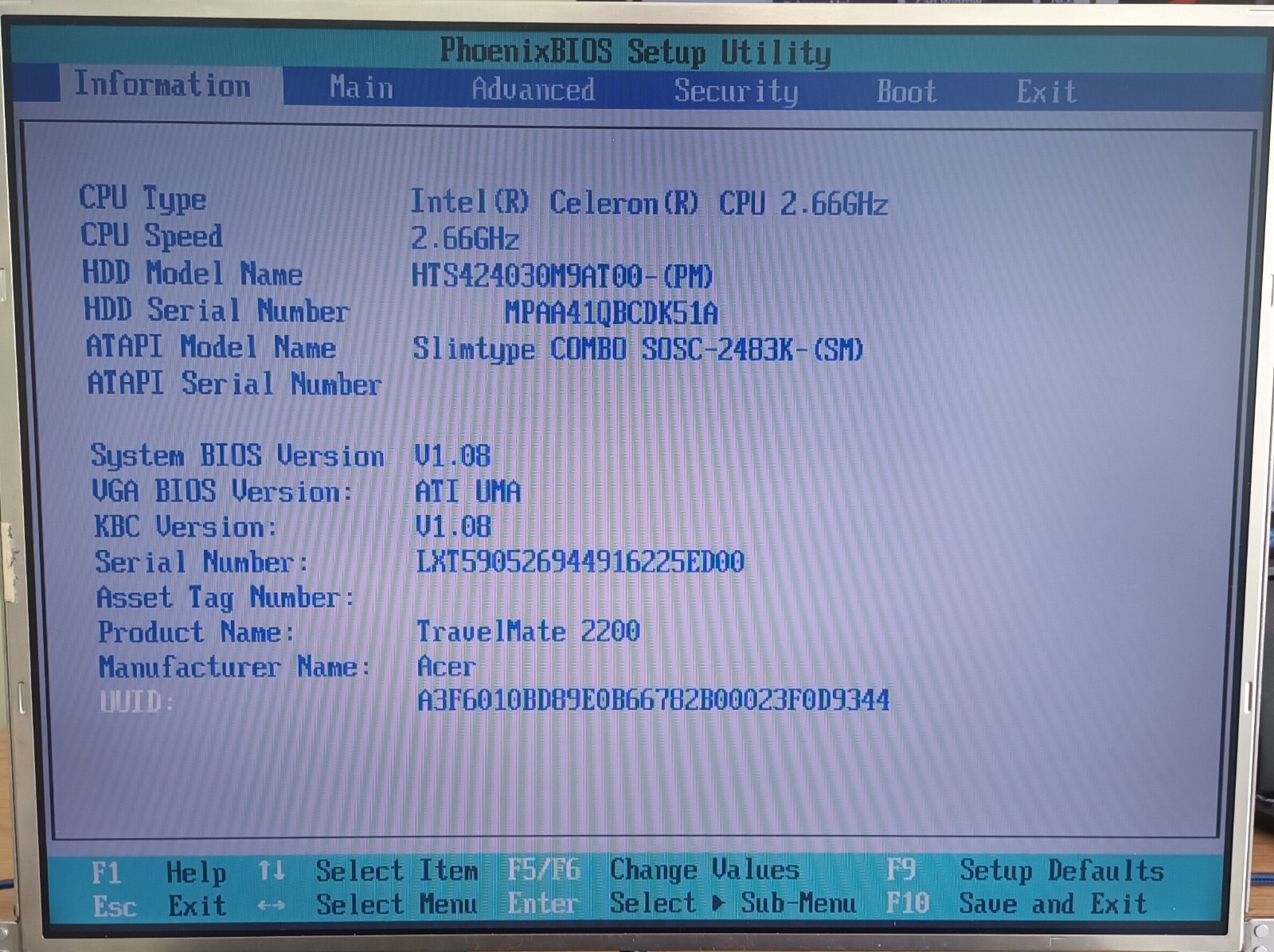 Acer Travelmate 2201LC LW80 LA-2411 Laptop 15″ 30GB 192MB Windows XP ATI Celeron