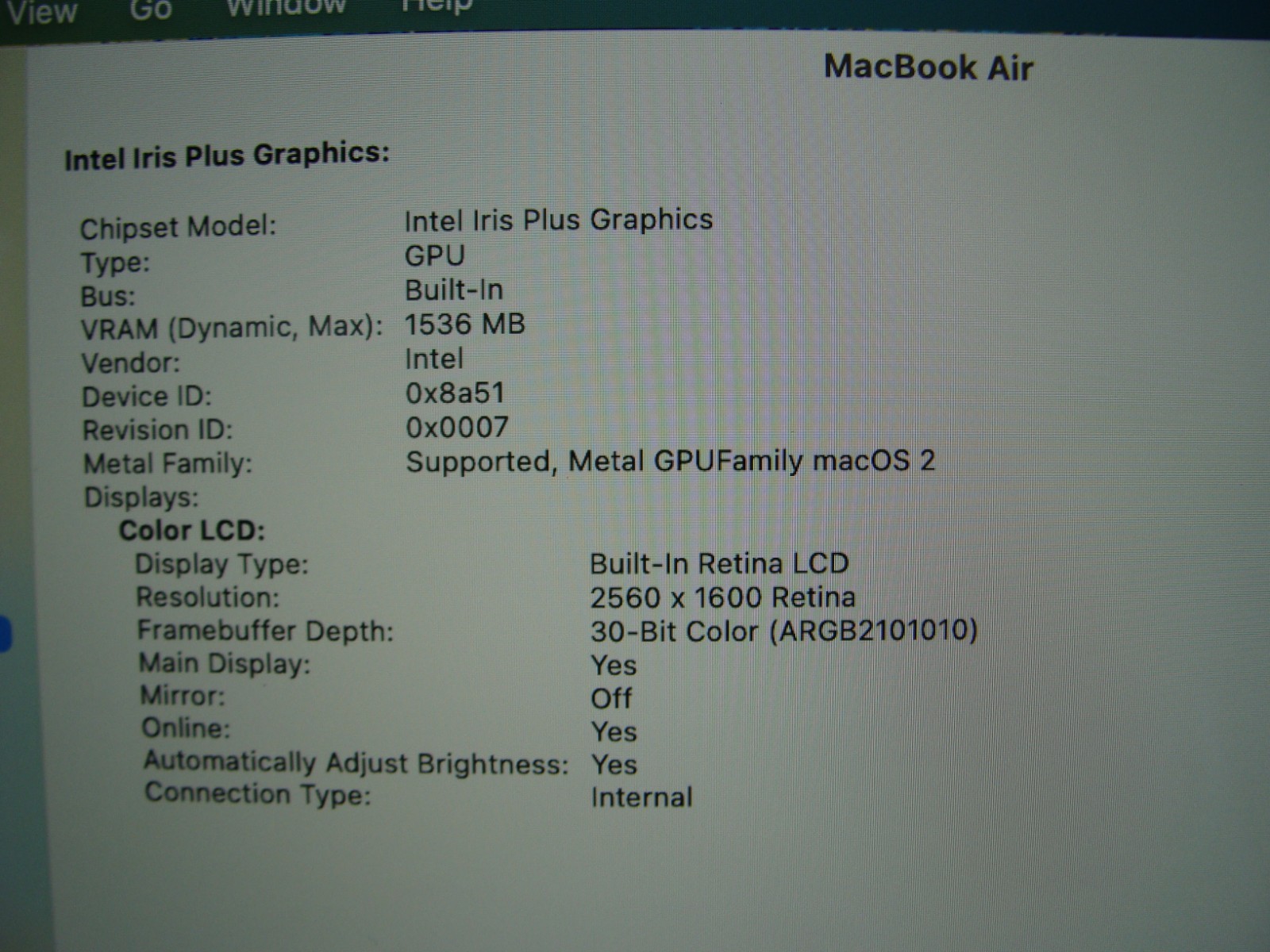 Apple MacBook Air 13″ A2179/BTO 2020 i7-1060NG7 1.2GHz 16GB 256GB OS Monterey
