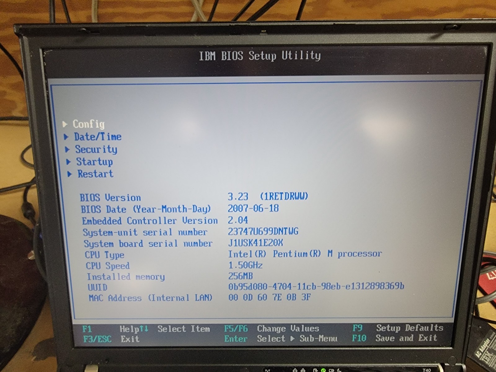 IBM THINKPAD T40 LAPTOP – PARTS ONLY – SEE DESCRIPTION