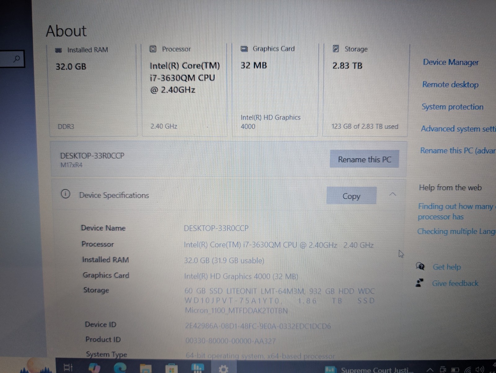 Alienware M17x R4 — i7 3rd Gen 32GB RAM 2TB SSD + 1TB HD | Triple XP + 7 + 10