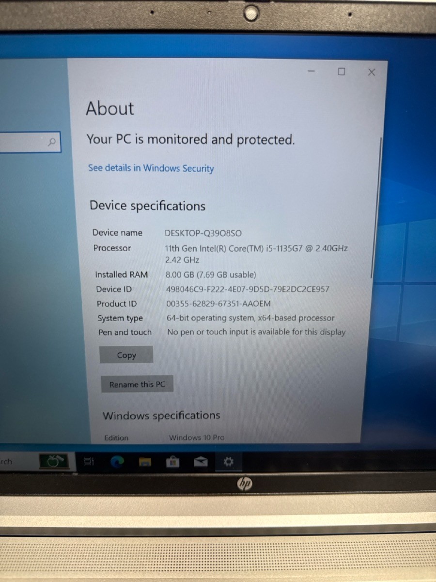 HP PROBOOK 440 G8 (8GB RAM, I5-1135G7, 256GB SSD, WINDOWS 10 PRO) (C57003178)