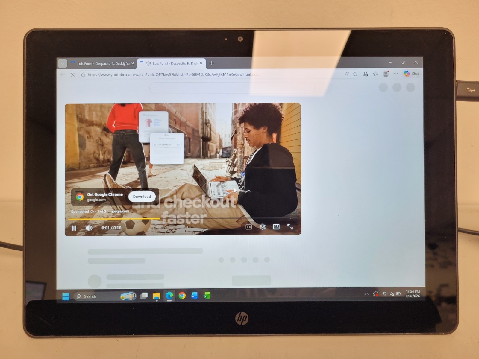 Hp pro x2 612 G2 12″touch i5-7y57 1.2gh 8gb ram no ssd nocharger READ 5CG8171GJF