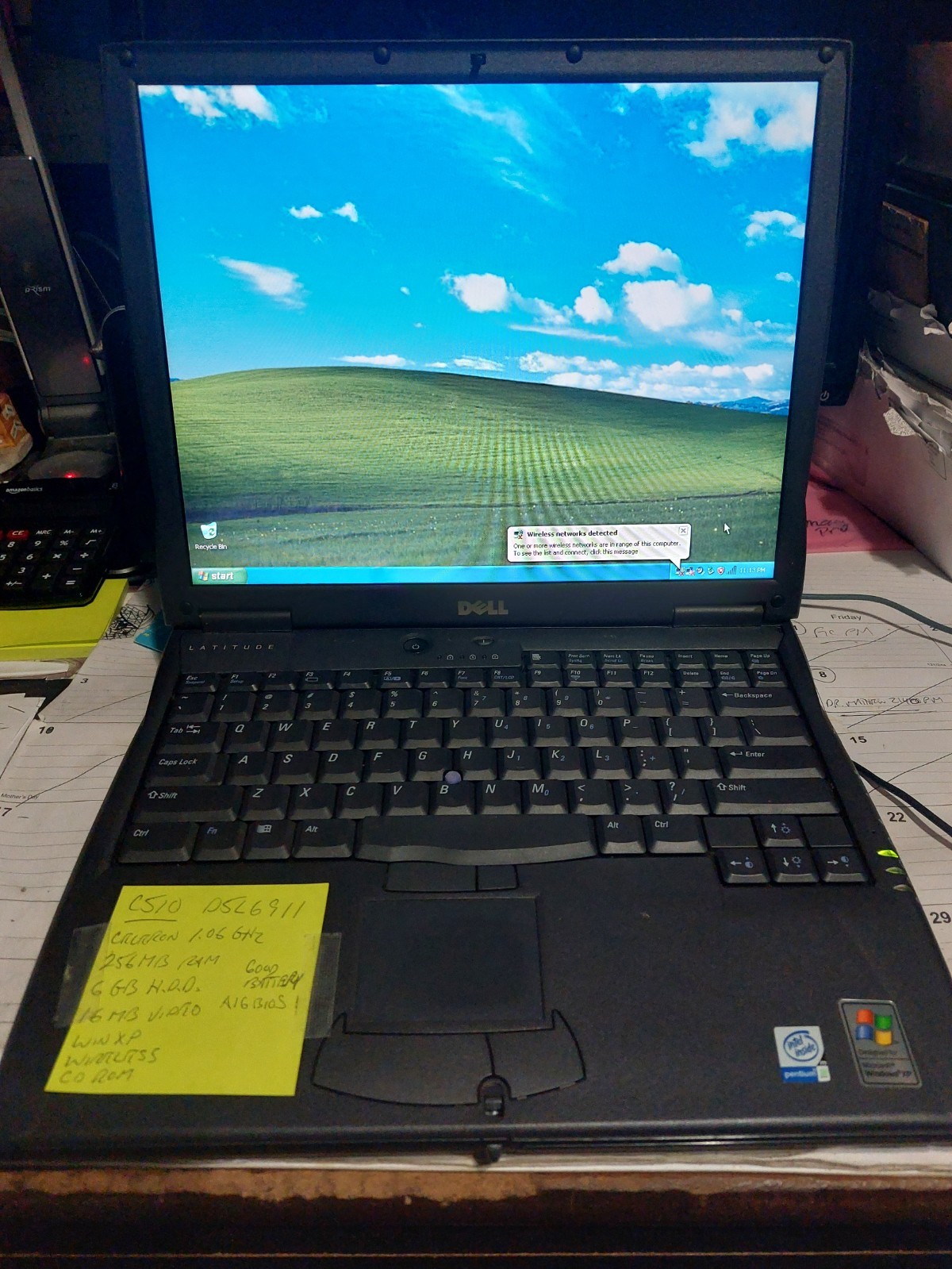 DELL LATITUDE C510 laptop Celeron 1.06Ghz 256MB RAM 20GB HD WIN XP TESTED