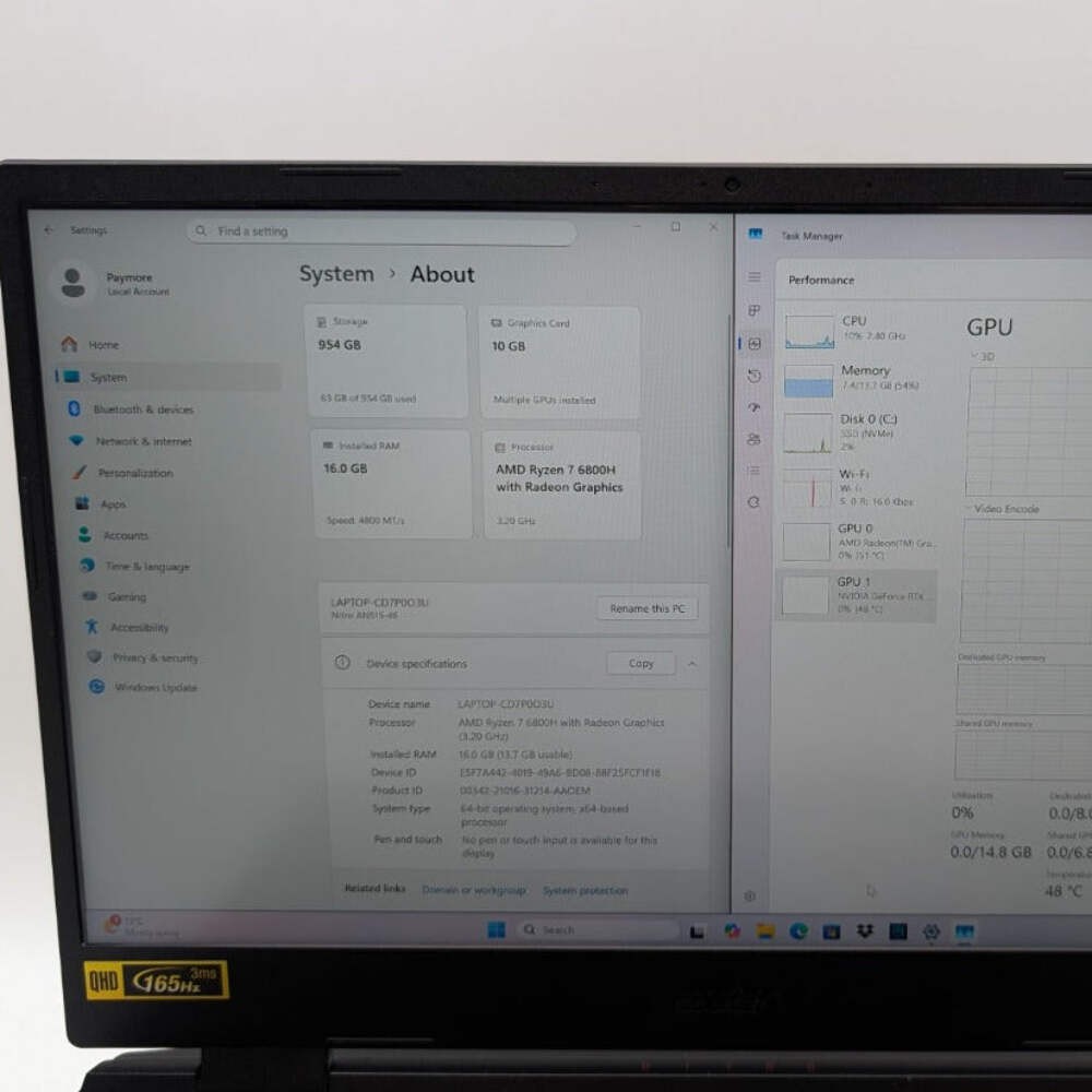 Acer Nitro 5 15.6″ Ryzen 7 6800H 3.2GHz 16GB RAM 1TB SSD GeForce RTX 3070 Ti