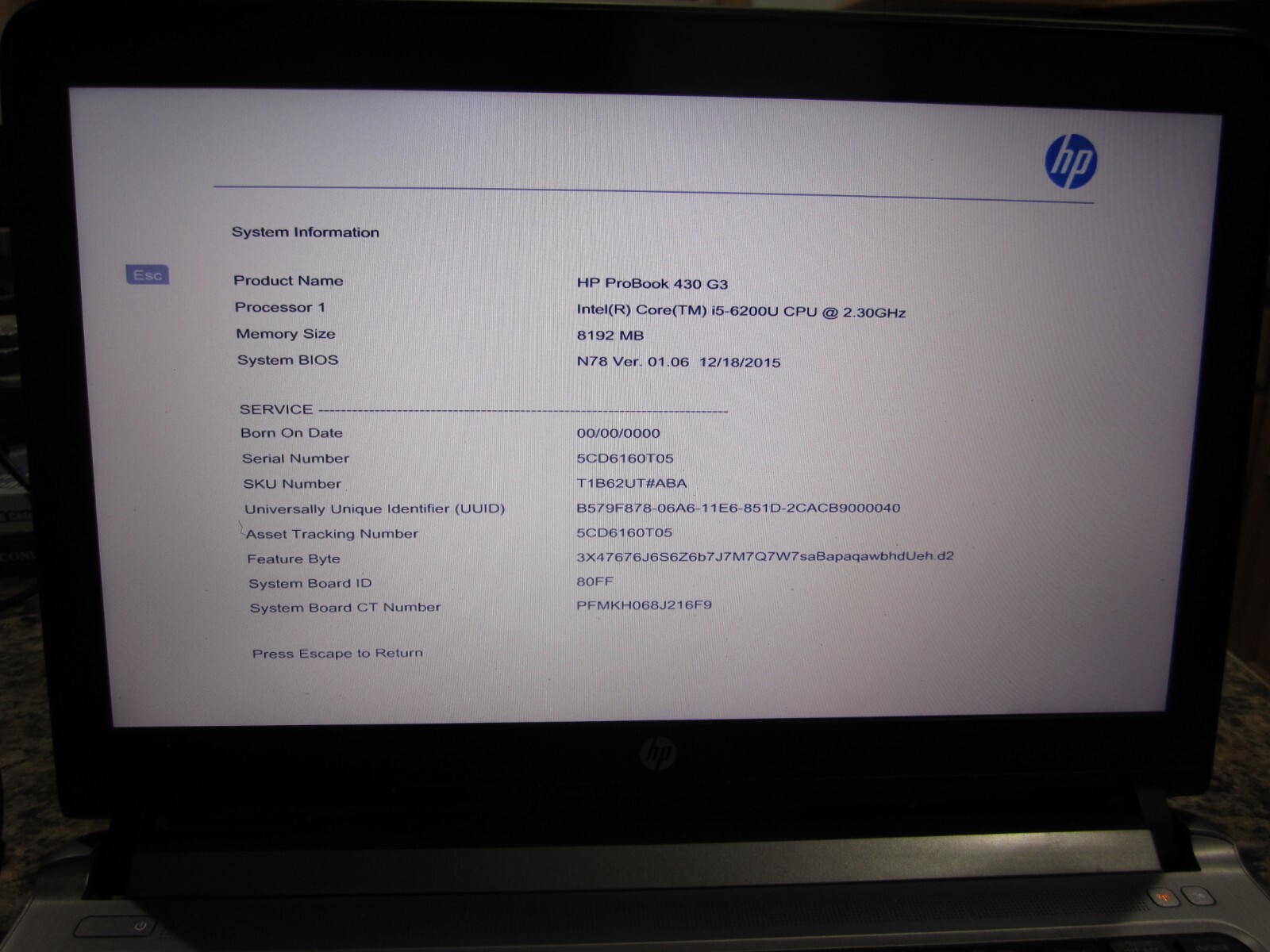 HP PROBOOK 430-G3 Laptop i5 2.3 GHz 8GB RAM NEW 512GB SSD Win 10 Pro