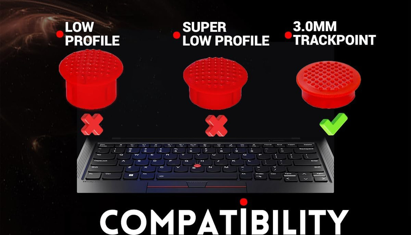 3PCS Trackpoint Caps 3.0Mm Red for Lenovo Thinkpad T14S Gen 2,3,4|T14 Gen 4,3|T1