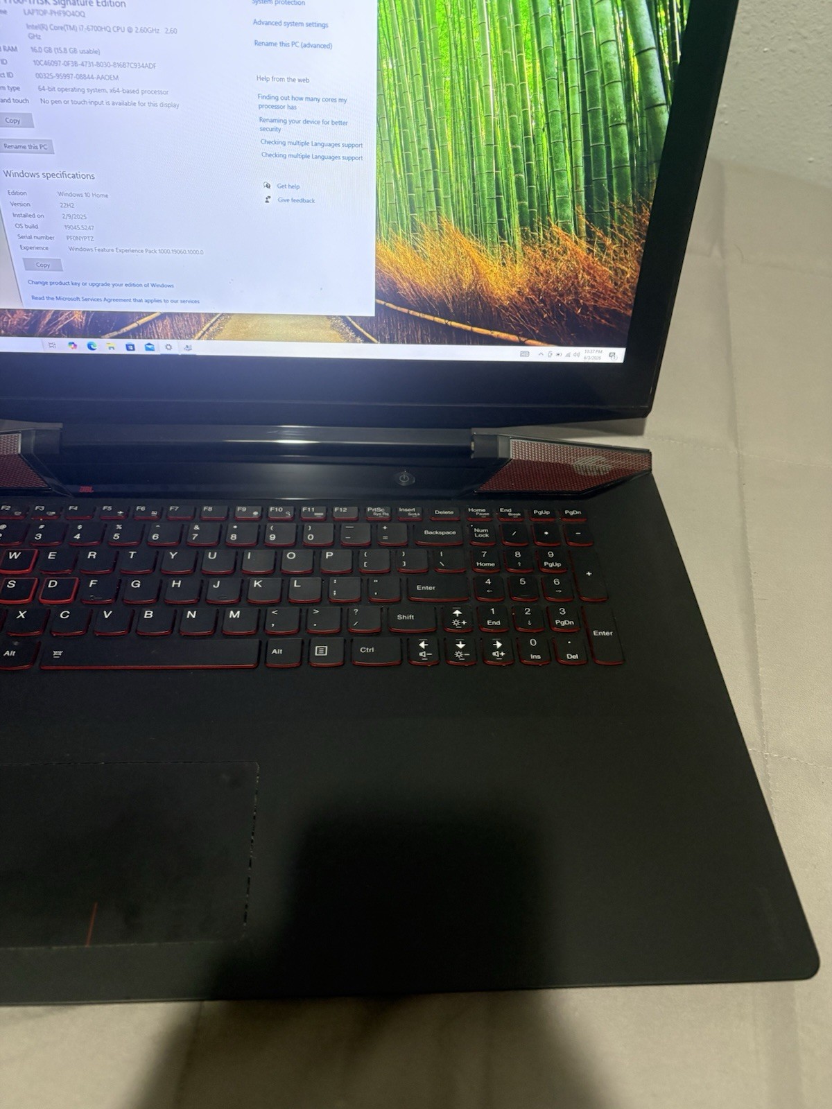 Lenovo IdeaPad Y700 17” Gaming Laptop 16GB RAM Intel I7-6700 NVIDIA GTX 960M 1TB