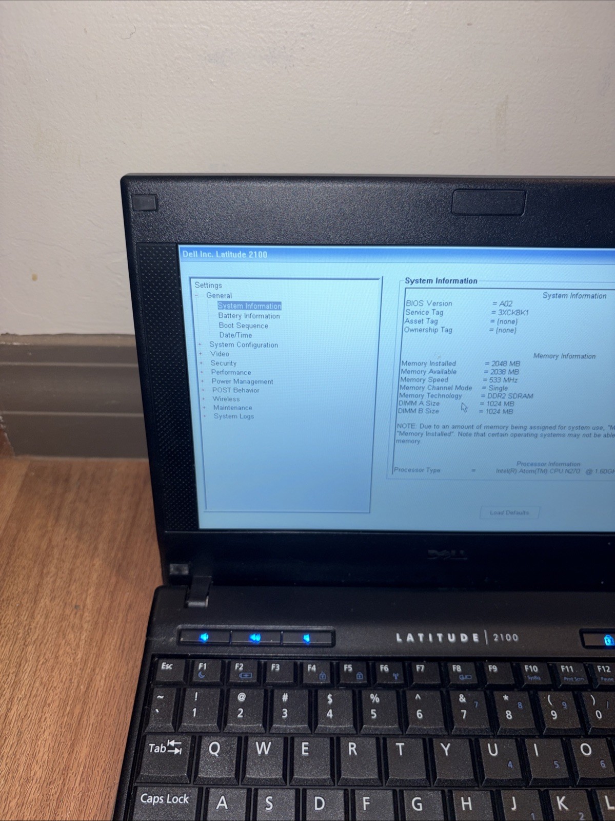 Dell Latitude 2100 10.1″ Laptop Intel Atom N270 1.50GHz 2GB RAM | 80 GB HD